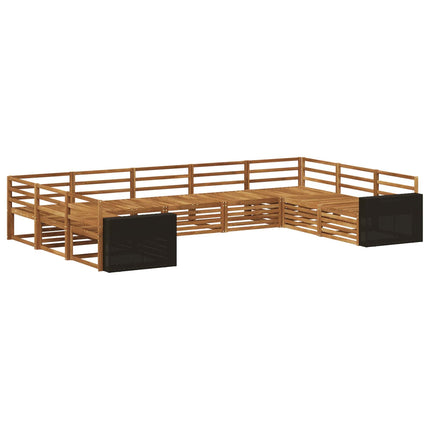 Utomhussoffset 9 pcs Naturlig Massivt Akaciaträ