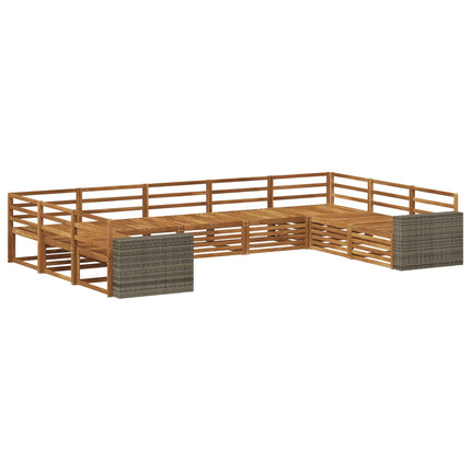 Utomhussoffset 9 pcs Naturlig Massivt Akaciaträ