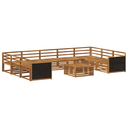 Utomhussoffset 10 pcs Naturlig Massivt Akaciaträ