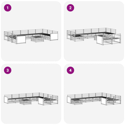 Utomhussoffset 10 pcs Naturlig Massivt Akaciaträ