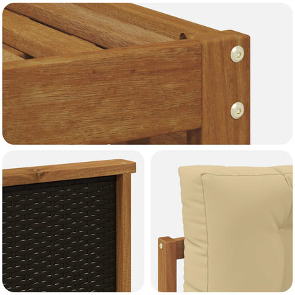 Utomhussoffset 10 pcs Naturlig och Beige Massivt Akaciaträ