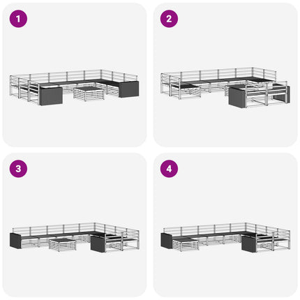 Utomhussoffset 10 pcs Naturlig Massivt Akaciaträ