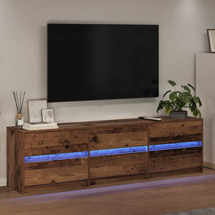 TV Enheter 2 pcs Gammalt trä 180 x 34 x 50 cm Konstruerat trä