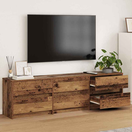TV Enheter 2 pcs Gammalt trä 180 x 34 x 50 cm Konstruerat trä