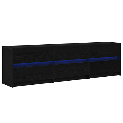 TV Enheter 2 pcs Svart Ek 180 x 34 x 50 cm Konstruerat trä