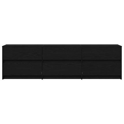 TV Enheter 2 pcs Svart Ek 180 x 34 x 50 cm Konstruerat trä