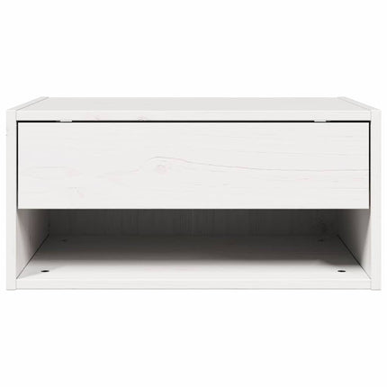 Sängbord med låda Vit 50 x 32,5 x 24 cm Massiv furu