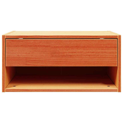 Sängbord med låda Vaxbrun 50 x 32,5 x 24 cm Massiv furu
