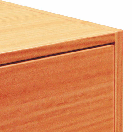 Sängbord med låda 2 pcs Vaxbrun 50 x 32,5 x 24 cm Massiv furu