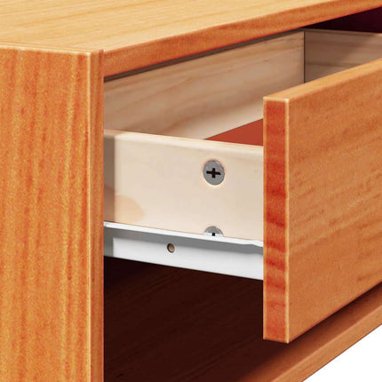 Sängbord med låda 2 pcs Vaxbrun 50 x 32,5 x 24 cm Massiv furu