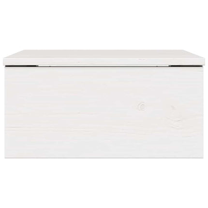 Sängbord med låda Vit 37 x 35 x 18,5 cm Massiv furu