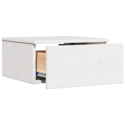 Sängbord med låda 2 pcs Vit 37 x 35 x 18,5 cm Massiv furu
