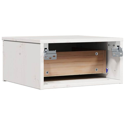 Sängbord med låda 2 pcs Vit 37 x 35 x 18,5 cm Massiv furu