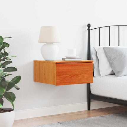 Sängbord med låda Vaxbrun 37 x 35 x 18,5 cm Massiv furu