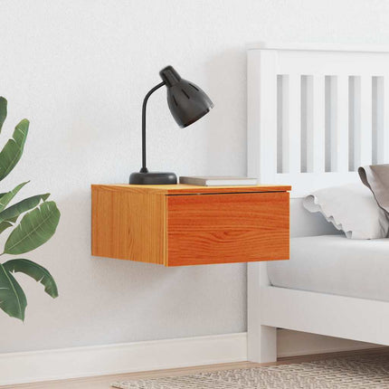 Sängbord med låda 2 pcs Vaxbrun 37 x 35 x 18,5 cm Massiv furu