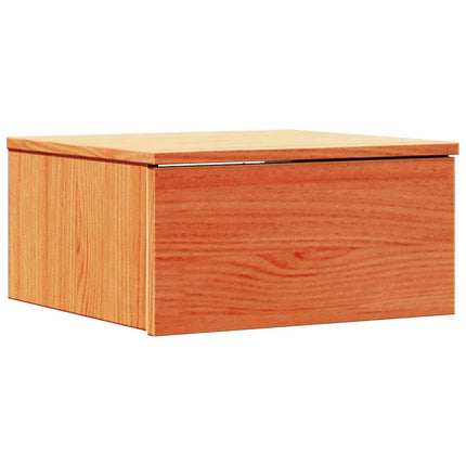 Sängbord med låda 2 pcs Vaxbrun 37 x 35 x 18,5 cm Massiv furu
