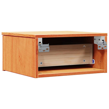 Sängbord med låda 2 pcs Vaxbrun 37 x 35 x 18,5 cm Massiv furu