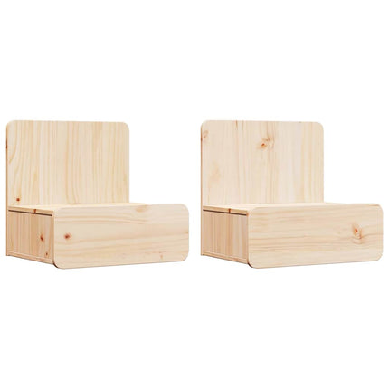Sängbord med låda 2 pcs Brun 44 x 32,5 x 40 cm Massiv furu