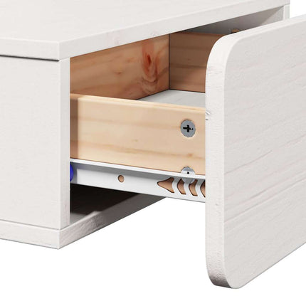 Sängbord med låda 2 pcs Vit 44 x 32,5 x 40 cm Massiv furu