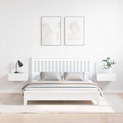 Sängbord med låda 2 pcs Vit 44 x 32,5 x 40 cm Massiv furu