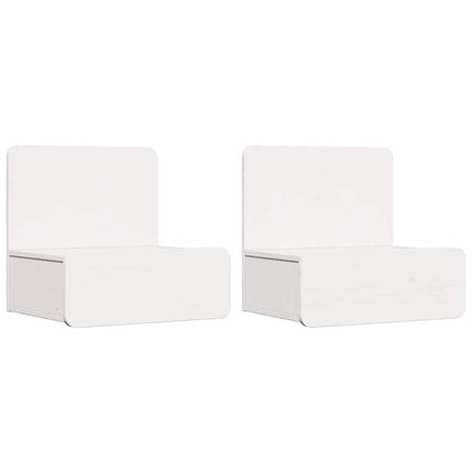 Sängbord med låda 2 pcs Vit 44 x 32,5 x 40 cm Massiv furu