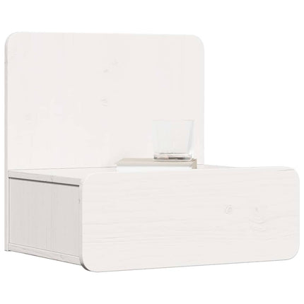 Sängbord med låda 2 pcs Vit 44 x 32,5 x 40 cm Massiv furu