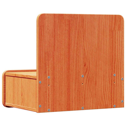 Sängbord med låda Vaxbrun 44 x 32,5 x 40 cm Massiv furu