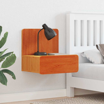 Sängbord med låda 2 pcs Vaxbrun 44 x 32,5 x 40 cm Massiv furu