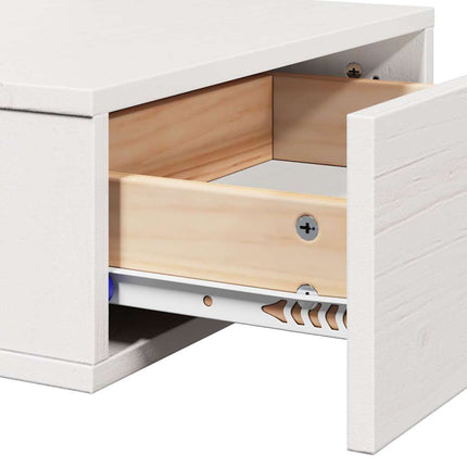 Sängbord med låda 2 pcs Vit 42 x 32,5 x 40 cm Massiv furu