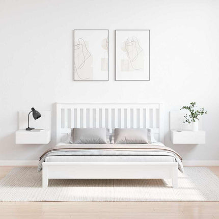 Sängbord 2 st Vit 42 x 32,5 x 40 cm Massiv furu