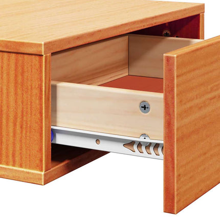 Sängbord med låda 2 pcs Vaxbrun 42 x 32,5 x 40 cm Massiv furu
