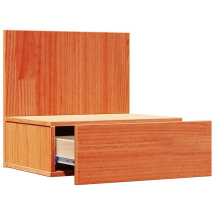 Sängbord med låda 2 pcs Vaxbrun 42 x 32,5 x 40 cm Massiv furu