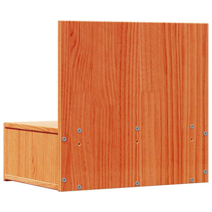 Sängbord med låda 2 pcs Vaxbrun 42 x 32,5 x 40 cm Massiv furu
