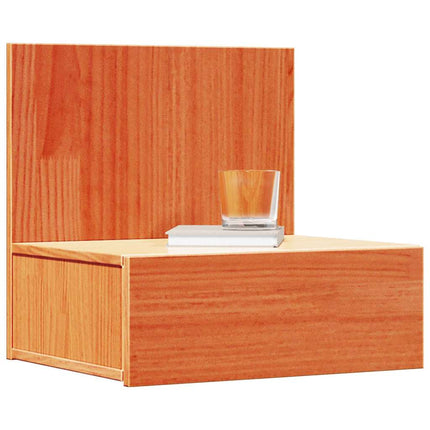 Sängbord med låda 2 pcs Vaxbrun 42 x 32,5 x 40 cm Massiv furu