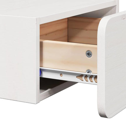 Sängbord 2 st Vit 39 x 34 x 16,5 cm Massiv furu