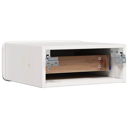Sängbord med låda 2 pcs Vit 39 x 34 x 16,5 cm Massiv furu