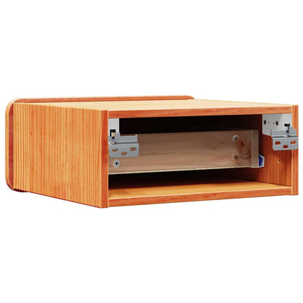Sängbord med låda 2 pcs Vaxbrun 39 x 34 x 16,5 cm Massiv furu
