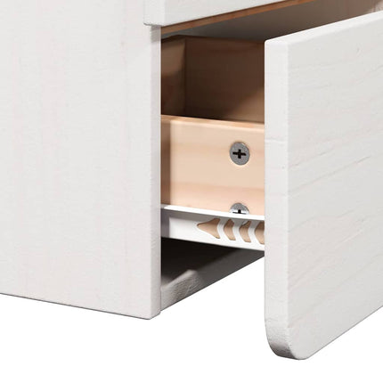 Sängbord med låda 2 pcs Vit 39 x 34 x 33 cm Massiv furu