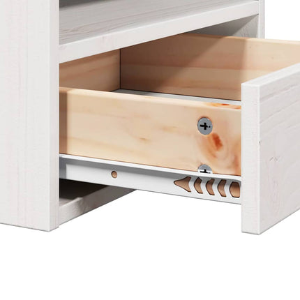 Sängbord med låda 2 pcs Vit 38 x 36 x 29,5 cm Massiv furu