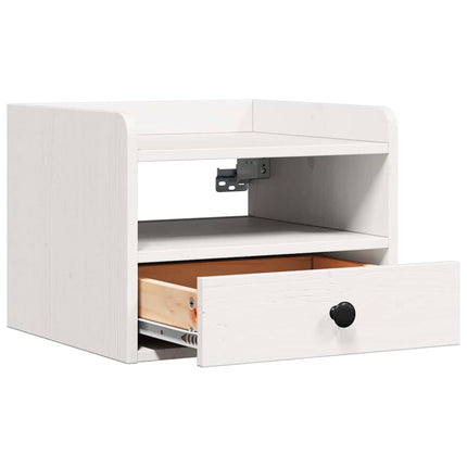 Sängbord med låda 2 pcs Vit 38 x 36 x 29,5 cm Massiv furu