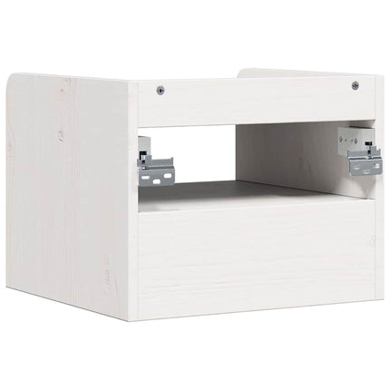 Sängbord med låda 2 pcs Vit 38 x 36 x 29,5 cm Massiv furu