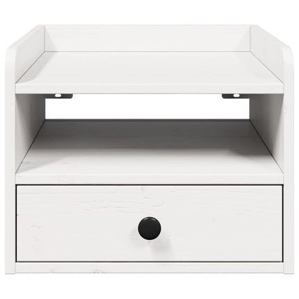 Sängbord med låda 2 pcs Vit 38 x 36 x 29,5 cm Massiv furu