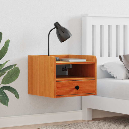 Sängbord med låda 2 pcs Vaxbrun 38 x 36 x 29,5 cm Massiv furu