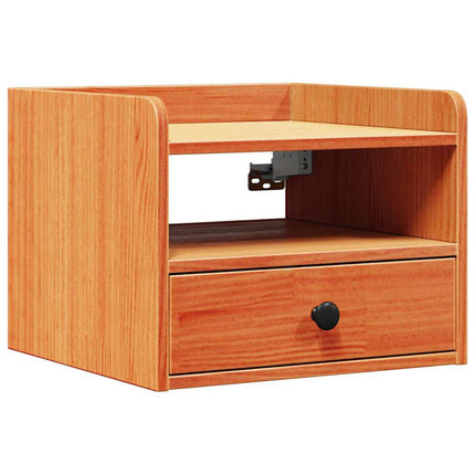 Sängbord med låda 2 pcs Vaxbrun 38 x 36 x 29,5 cm Massiv furu