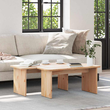 Kaffeebord 2 pcs Naturfärg Massiv furu