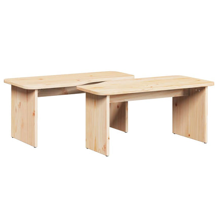 Kaffeebord 2 pcs Naturfärg Massiv furu