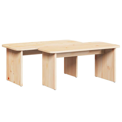 Kaffeebord 2 pcs Naturfärg Massiv furu