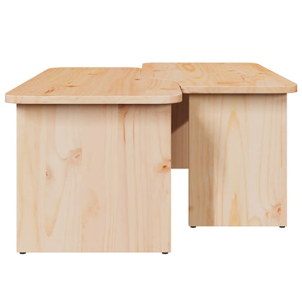 Kaffeebord 2 st Naturfärg 100 x 69 x 35,5 cm Massiv furu