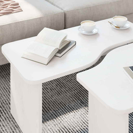 Kaffeebord 2 pcs Vit Massiv furu