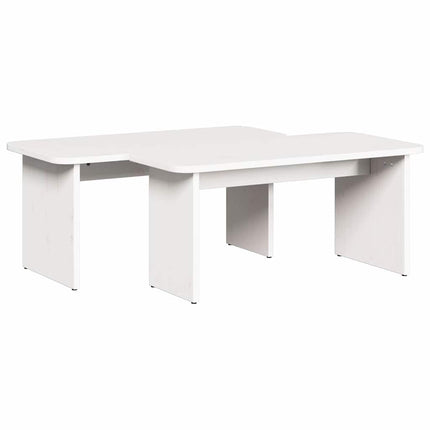 Kaffeebord 2 st Vit 100 x 69 x 35,5 cm Massiv furu